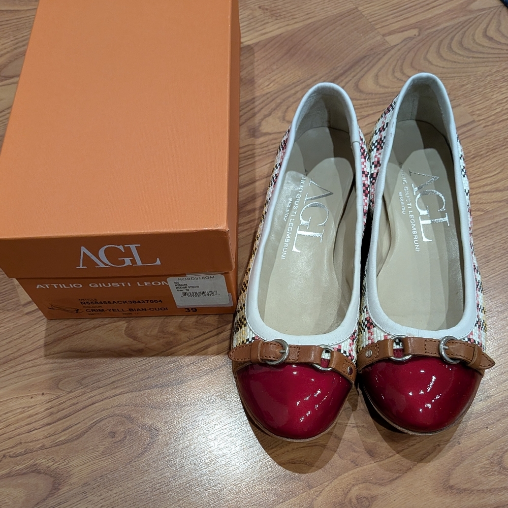 AGL Red and Tan Flats for Effortless Style